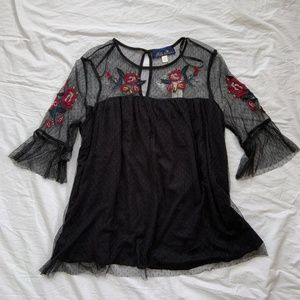 NWT Francesca's Blue Rain Swing Top